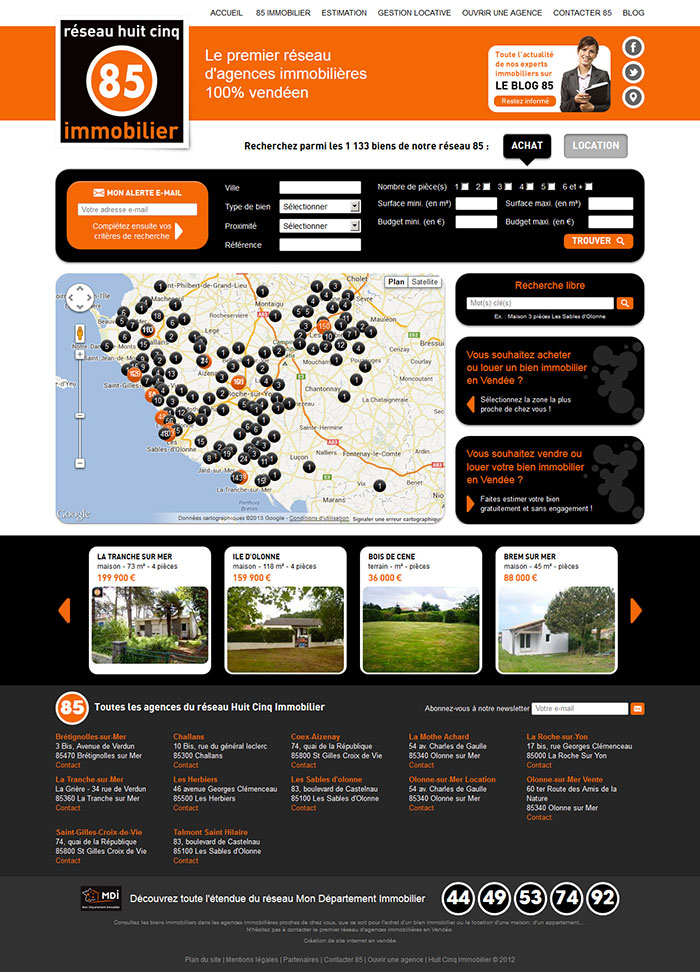 85 immobilier website